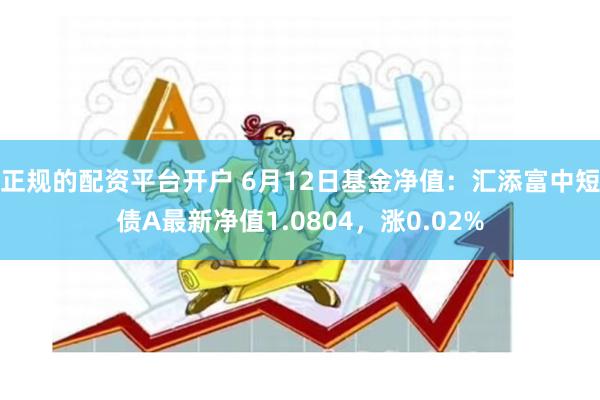 正规的配资平台开户 6月12日基金净值：汇添富中短债A最新净值1.0804，涨0.02%