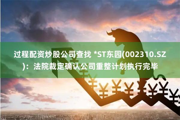 过程配资炒股公司查找 *ST东园(002310.SZ)：法院
